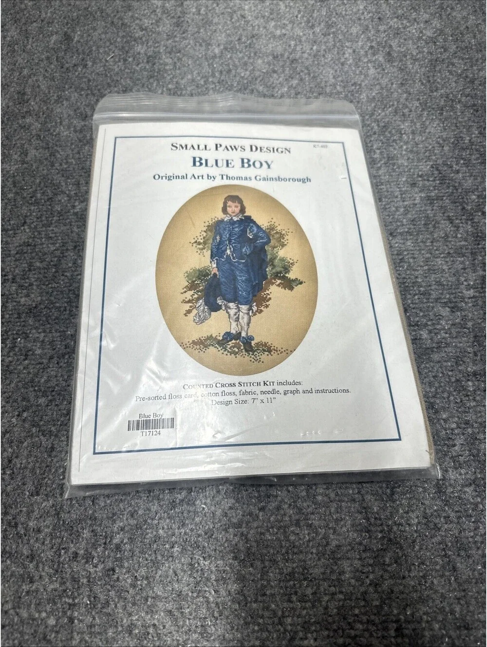 BLUE BOY Counted Cross Stitch Kit by The Design Connection 7”x 11”